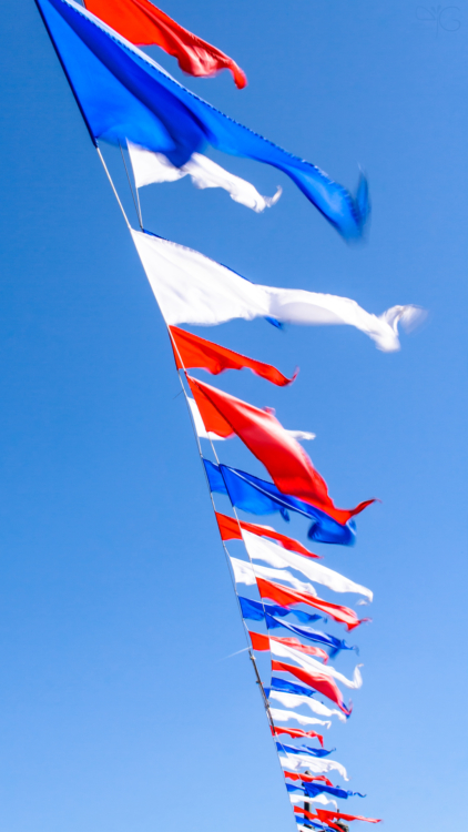 Флаги на Дворцовом мосту