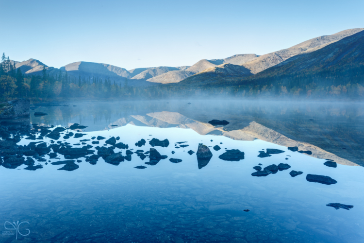 Туман на Нижнем Полигональном озере