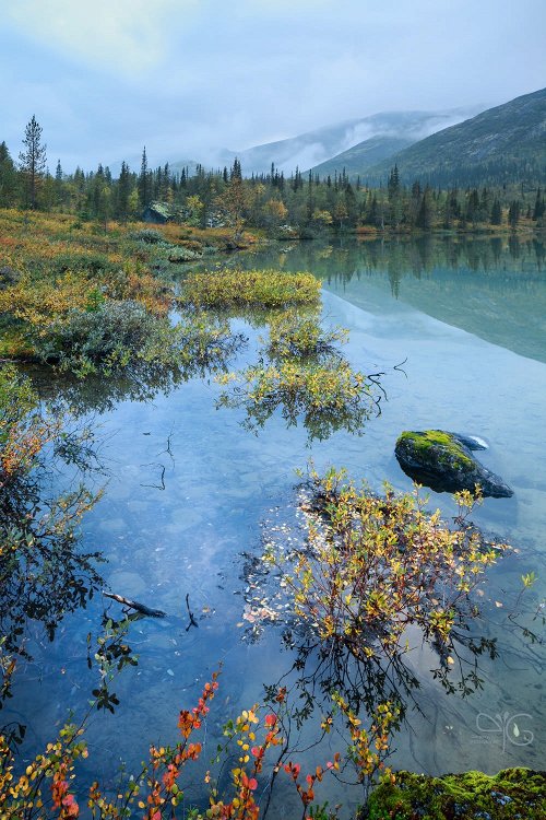 Вечер на Полигональных озёрах