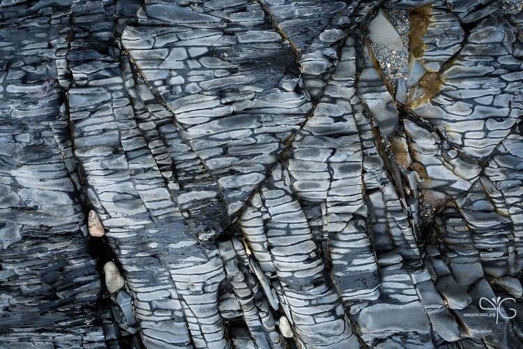 Тёмная скала у берега Чёрного моря, мыс Агрия