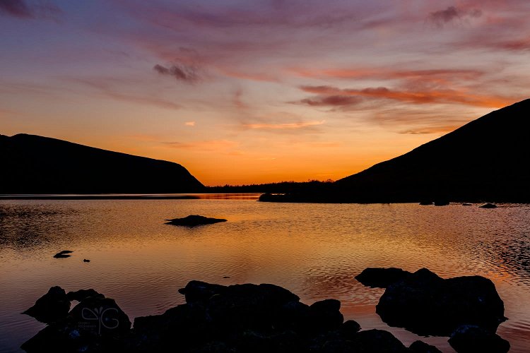 Озеро Тахтаръявр после захода солнца