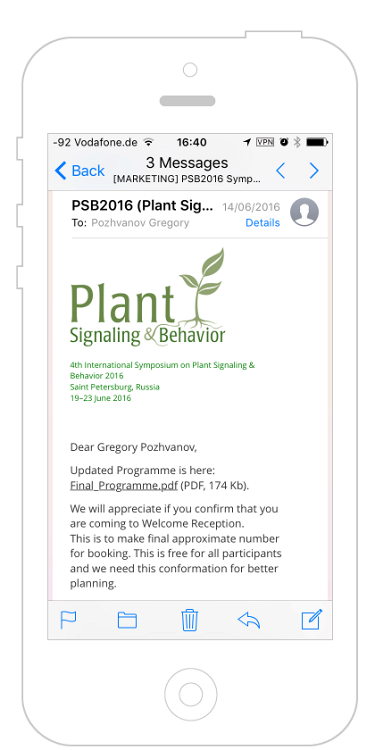 PSB2016 mail on iPhone