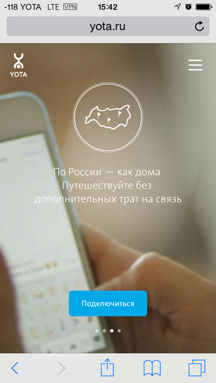 Мобильный сайт Yota